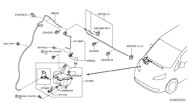 2017 Nissan NV200 Compact cargo Windshield Washer Diagram 2