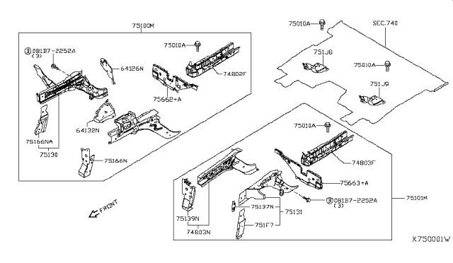 2014 Nissan NV Member & Fitting Diagram 1