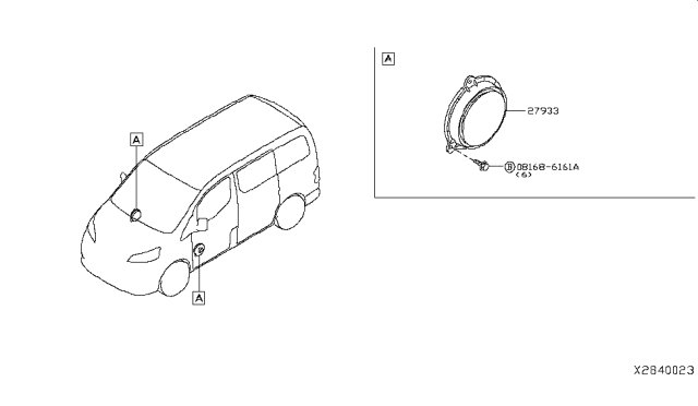 2017 Nissan NV200 Compact cargo Speaker Diagram 3