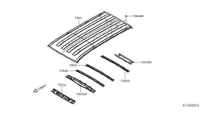 2014 Nissan NV Roof Panel & Fitting Diagram 2