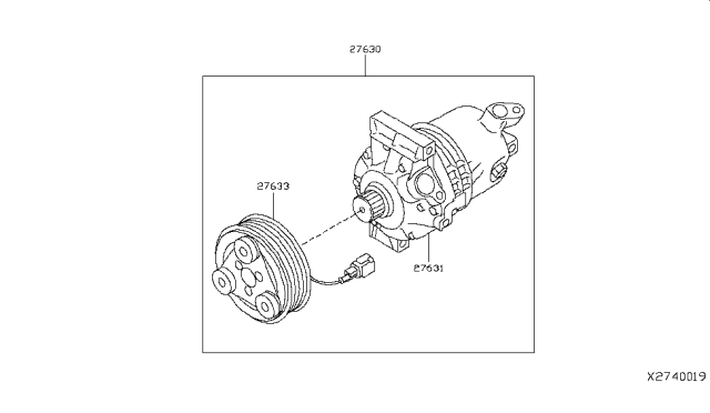 2017 Nissan NV Compressor Wo Cl Diagram for 92610-JN30B