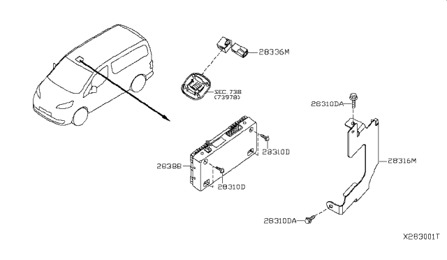 2018 Nissan NV Bracket-Telephone Diagram for 68153-3LM0A