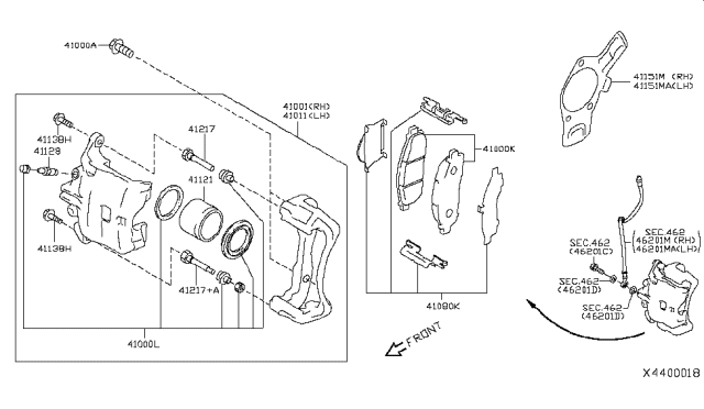 2013 Nissan NV Front Brake Diagram