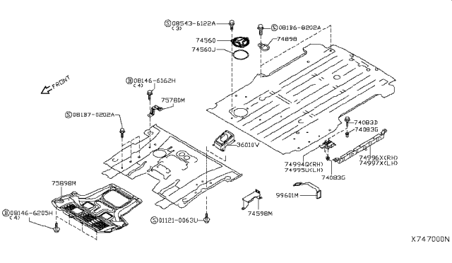 2014 Nissan NV200 Compact cargo Floor Fitting Diagram 3