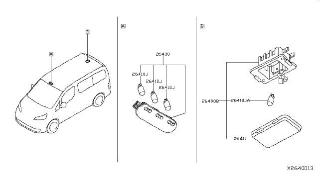 2016 Nissan NV Room Lamp Assy-Luggage Diagram for 26490-VW10A