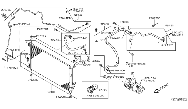 2017 Nissan NV200 Compact cargo Condenser,Liquid Tank & Piping Diagram 1