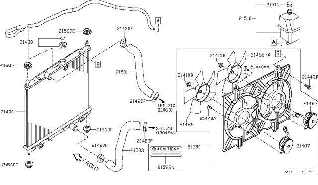 2013 Nissan NV Radiator,Shroud & Inverter Cooling Diagram 1