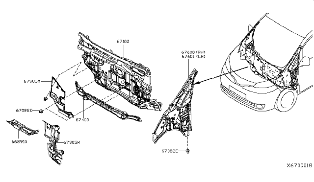 2017 Nissan NV Dash Panel & Fitting Diagram 1