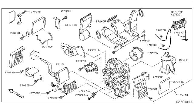 2017 Nissan NV Blower Assembly-Air Conditioner Diagram for 27210-3LM3A