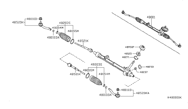 2014 Nissan NV200 Compact cargo Manual Steering Gear Diagram