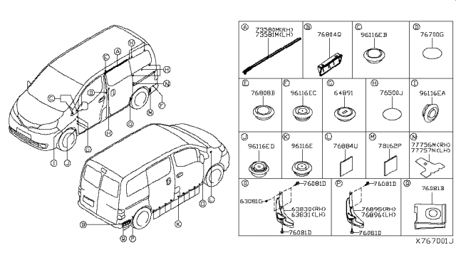 2015 Nissan NV Body Side Fitting Diagram 2