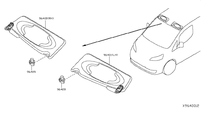 2016 Nissan NV Sunvisor Diagram 1