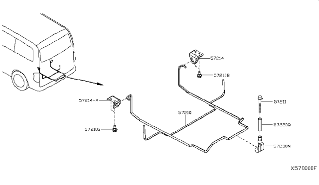 2017 Nissan NV Carrier Assy-Spare Tire Diagram for 57200-3LM0C