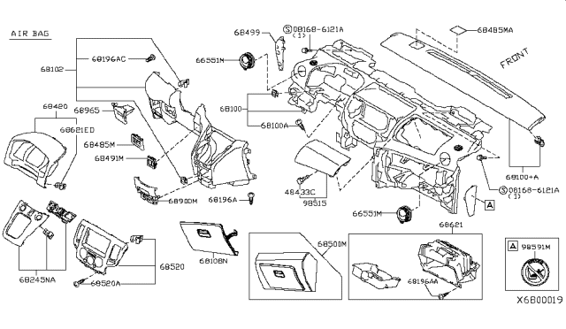2014 Nissan NV Instrument Panel,Pad & Cluster Lid Diagram 4