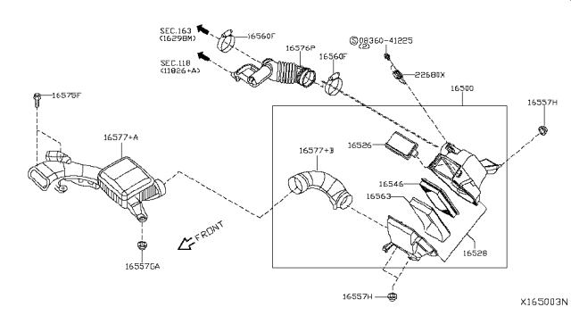 2017 Nissan NV200 Compact cargo Air Cleaner Diagram 3