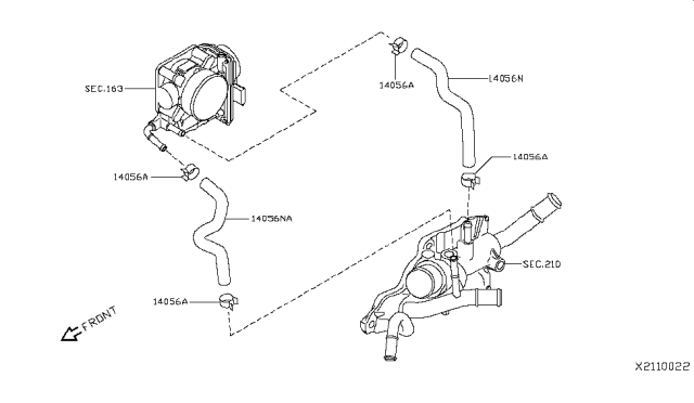 2017 Nissan NV Hose-Water Diagram for 14056-CZ00A