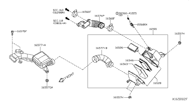 2015 Nissan NV Air Cleaner Diagram 1