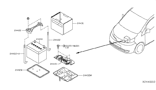 2014 Nissan NV Battery & Battery Mounting Diagram 2