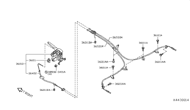 2018 Nissan NV Parking Brake Control Diagram 1