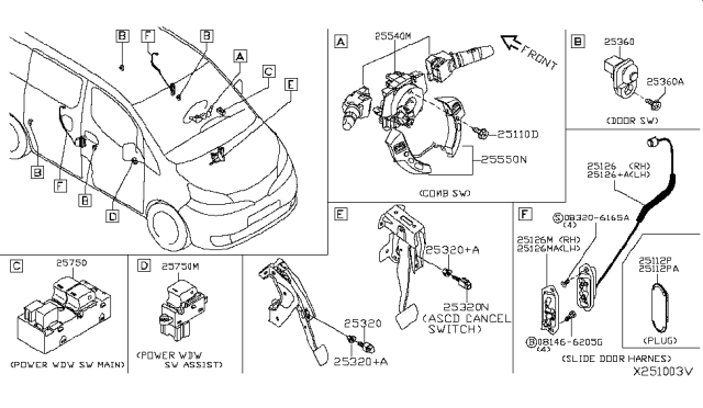 2017 Nissan NV200 Compact cargo Switch Diagram 1