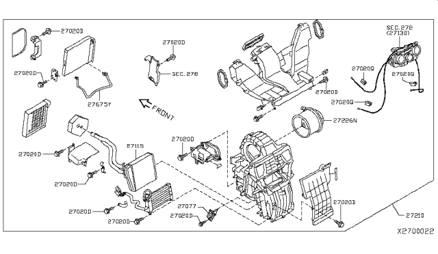 2014 Nissan NV Heater & Blower Unit Diagram 2