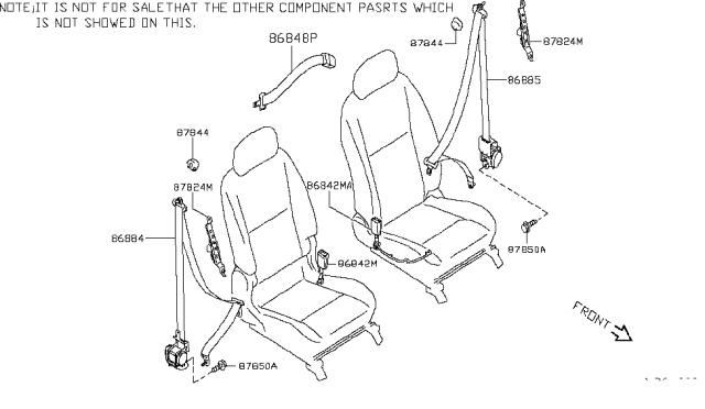 2014 Nissan NV200 Compact cargo Front Seat Belt Diagram 2