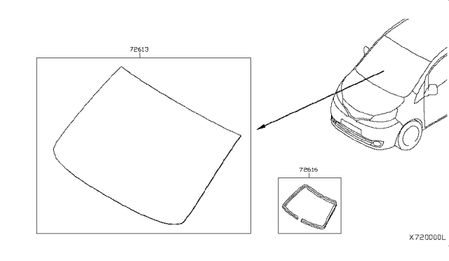 2014 Nissan NV200 Compact cargo Front Windshield Diagram 2