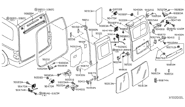 2016 Nissan NV Door Back RH Diagram for KMA00-9SFMF