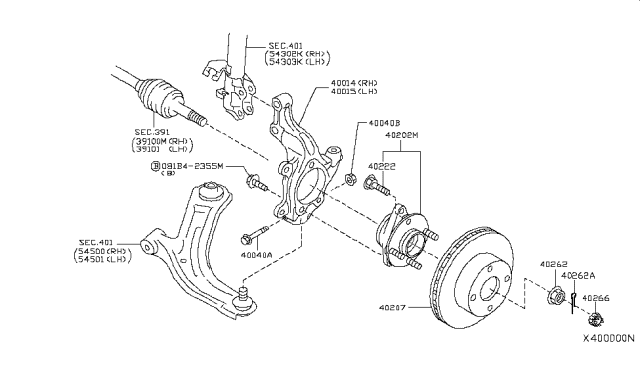 2015 Nissan NV Front Axle Diagram