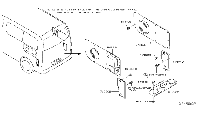 2016 Nissan NV Trunk & Luggage Room Trimming Diagram 2