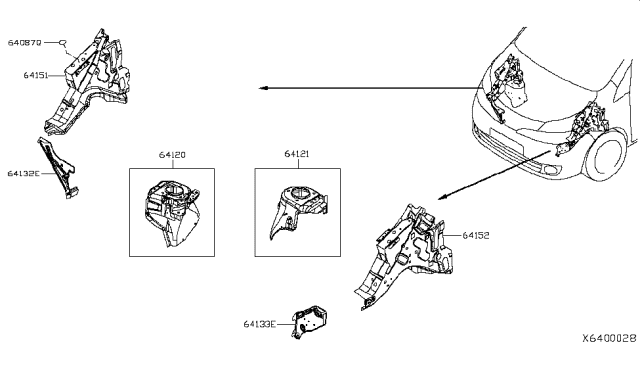 2014 Nissan NV Hood Ledge & Fitting Diagram 3