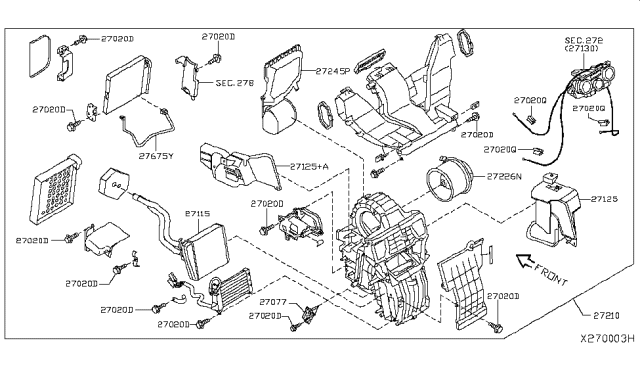 2017 Nissan NV200 Compact cargo Heater & Blower Unit Diagram 2