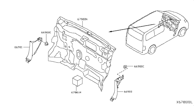 2014 Nissan NV Dash Trimming & Fitting Diagram