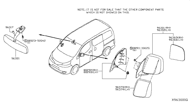 2014 Nissan NV Rear View Mirror Diagram 2