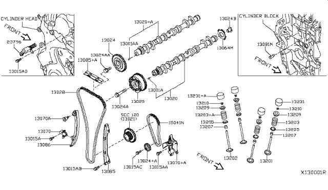 2013 Nissan NV Lifter-Valve Diagram for 13233-3RC0C