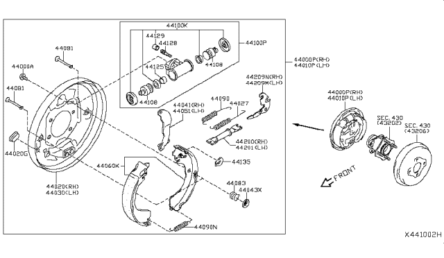 2017 Nissan NV200 Compact cargo Rear Brake Diagram 2