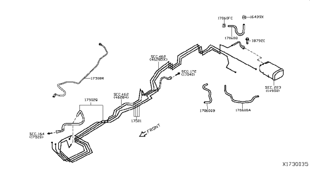 2017 Nissan NV Emission Control Hose Diagram for 18791-9SJ0A