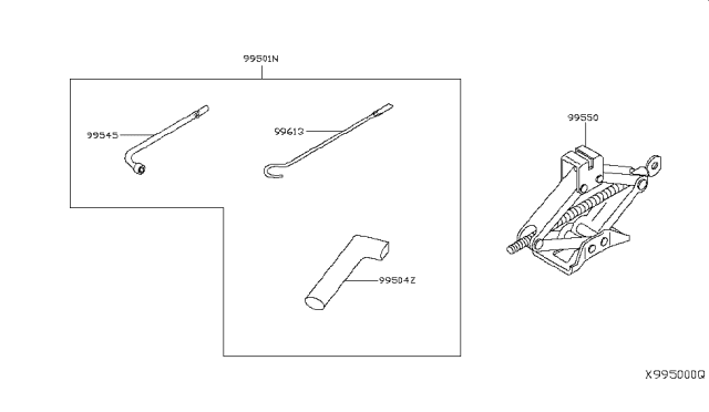2015 Nissan NV Tool Kit & Maintenance Manual Diagram 2