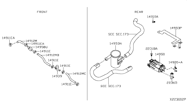 2017 Nissan NV200 Compact cargo Engine Control Vacuum Piping Diagram 2