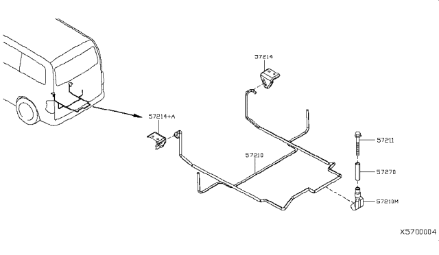 2014 Nissan NV200 Compact cargo Spare Tire Hanger Diagram 2