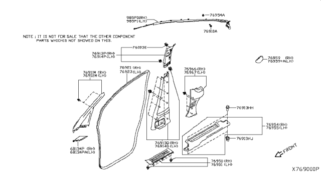 2017 Nissan NV200 Compact cargo Body Side Trimming Diagram 1