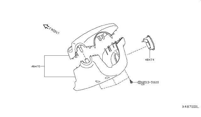 2015 Nissan NV Cover Set-Steering Column Diagram for 48470-3LM1A