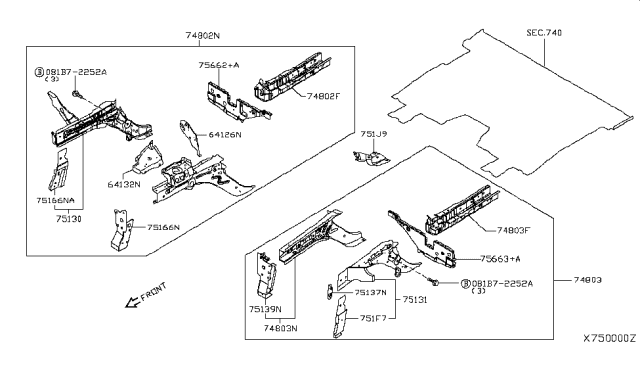 2013 Nissan NV Member & Fitting Diagram 1