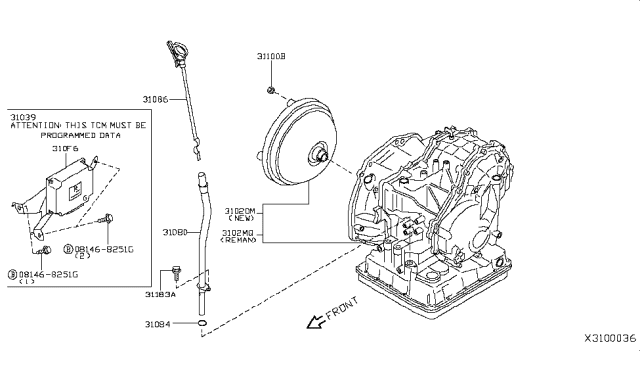 2015 Nissan NV200 Compact cargo Auto Transmission,Transaxle & Fitting Diagram 2