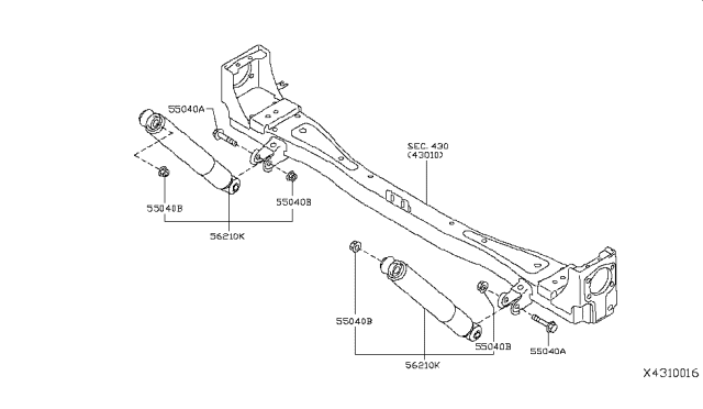 2013 Nissan NV Rear Suspension Diagram 1