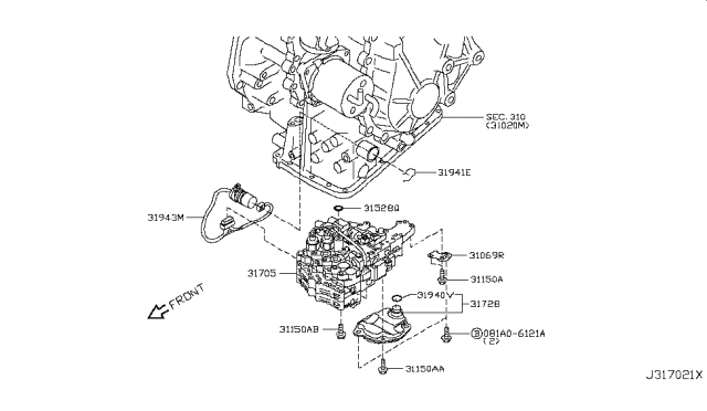 2013 Nissan NV Control Valve (ATM) Diagram