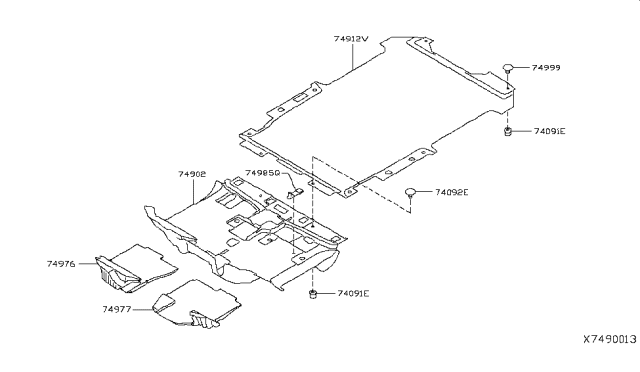 2019 Nissan NV Floor Trimming Diagram