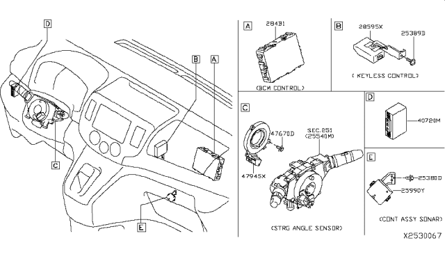 2017 Nissan NV200 Compact cargo Electrical Unit Diagram 11