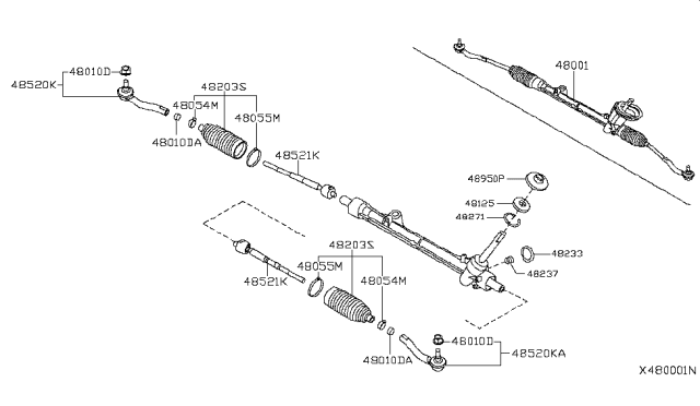 2017 Nissan NV200 Compact cargo Manual Steering Gear Diagram 1