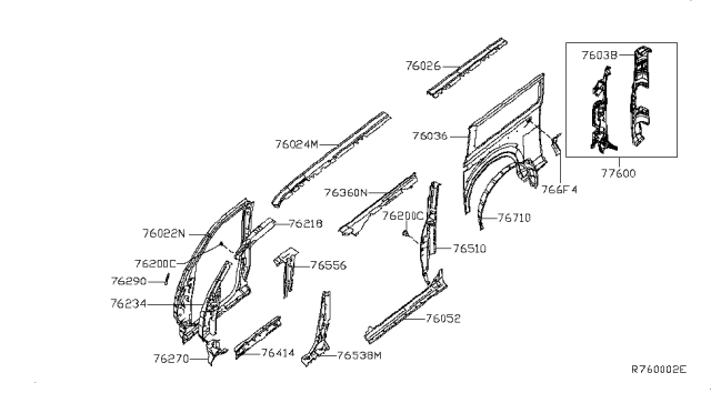 2015 Nissan NV Body Side Panel Diagram 6